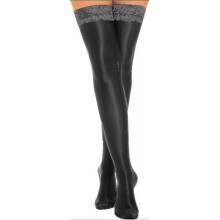 (3 Black) Womens Shiny Oil Hold Up Stockings Thigh High Silk Long Socks Pantyhose Underwear Clubwear