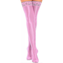 (3 Pink) Womens Shiny Oil Hold Up Stockings Thigh High Silk Long Socks Pantyhose Underwear Clubwear