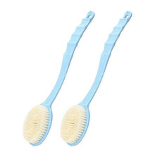 (blue) 2pcs Long Handle Soft Hair Massage Various Colors