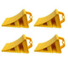 Wheel Chocks With Handles Set Of 4 Heavy Duty Tyre Saver Brake Stoppers For Car Caravan Motorhome