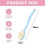 (blue) 2pcs Long Handle Soft Hair Massage Various Colors 2