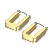 (Gold-color) Trendy Titanium Stainless Steel Bohemia Hoop Earrings Geometry Rectangle Jewelry For Women