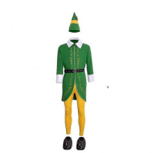 (S) Elf Costume for Men Women - Adults Elf Costume Full Set Halloween Christmas Cosplay Outifts XS-3XL