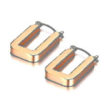 (Rose Gold Color) Trendy Titanium Stainless Steel Bohemia Hoop Earrings Geometry Rectangle Jewelry For Women