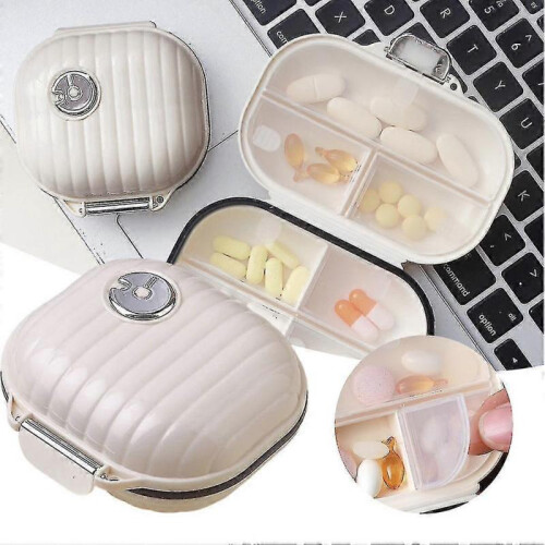 (Rectangle) Mini Portable Tablets Dispenser Large Capacity Medicine Box Moisture-proof Sealed Tablets Storage Box 2