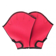 (M, Red) Fingerless Webbed Swim Gloves Water Resistance Diving Hand Web Swim Training Gloves For Swimming New
