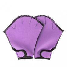 (S, Purple) Fingerless Webbed Swim Gloves Water Resistance Diving Hand Web Swim Training Gloves For Swimming New