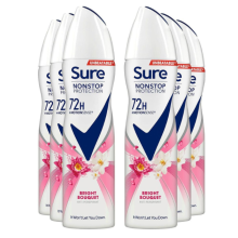 (Buy 6, Bright Bouquet) Sure Women 72H Anti-Sweat Anti-Perspirant, 150ml
