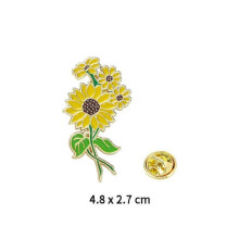 (A-gerbera) Van Gogh Oil Painting Brooch Pin Classic Fashion Creative Cute Metal Collar Chest Badges Jewelry Gift Clothing Bag Accessories