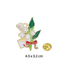 (A-lily of the valley) Van Gogh Oil Painting Brooch Pin Classic Fashion Creative Cute Metal Collar Chest Badges Jewelry Gift Clothing Bag Accessories