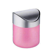 (pink) Mini Desktop Bin with Lid, Trash Can Small Desk Bin Indoor Dustbins for Desk Office Bathroom Kitchen Waste Containers 1pc