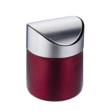 (red) Mini Desktop Bin with Lid, Trash Can Small Desk Bin Indoor Dustbins for Desk Office Bathroom Kitchen Waste Containers 1pc