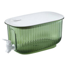 (Green) Drink Dispenser with Spigot Leak Proof Transparent Water Pitcher Large Capacity Beverage Container for Refrigerator Whitening1