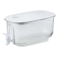 (Whitening1) Drink Dispenser with Spigot Leak Proof Transparent Water Pitcher Large Capacity Beverage Container for Refrigerator Whitening1