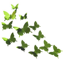 Décoration murale papillon 3D élégante, autocollants papillons miroir ajourés en papier brillant, amovibles pour la décoration intérieure (12