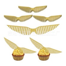50 pezzi Golden Schokolade Flügel, Party Dekor, Dekoration Hexe aus Schokolade Cupcake Topper, Kuchen Dekoration, Schokolade Dekoration mit