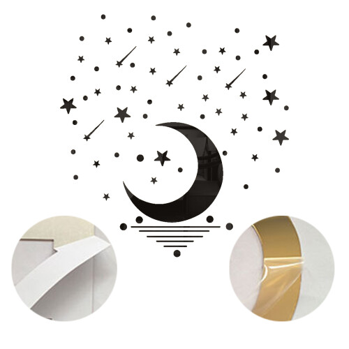 Adesivos de parede em acrílico com estrelas e lua que brilham no escuro, decoração DIY para quarto infantil. 2