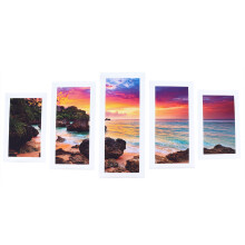 Conjunto de várias peças de arte em tela para decoração de sala de estar, impressões brilhantes de alta qualidade com temas vibrantes de praia,