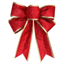 Easy to Maintain Pre-lit Christmas Wreath, Durable and Reusable Glitter Ribbon Fabric Christmas Decorations for Indoor and Outdoor Decoration, Realist