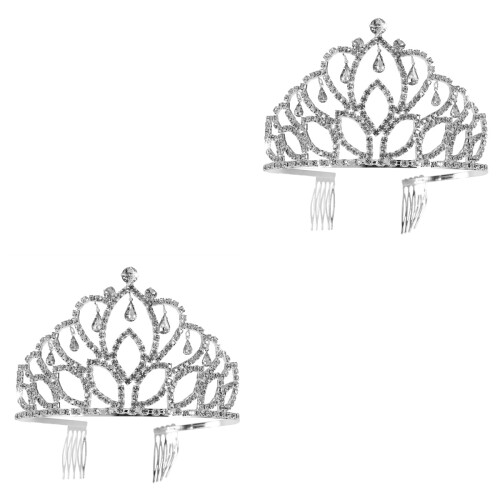 2Stk Brautdiadem Mit Kristallstrass Und 2