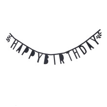 2Stück Happy Birthday Schwarze Banner Party