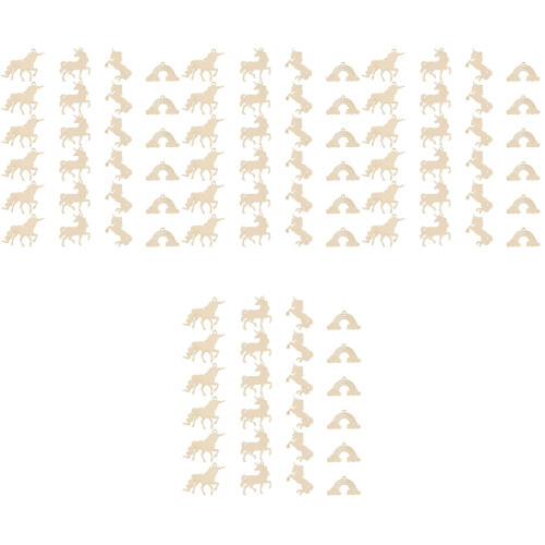 4 Sets Unfertige Holz Einhorn Ausschnitte Für Basteln 2
