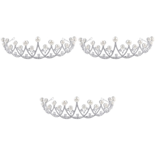 3Stück Tiara Perlen Kopfschmuck 2