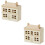 2Pcs Mini Wooden Villa Ornament Landscape Model 8