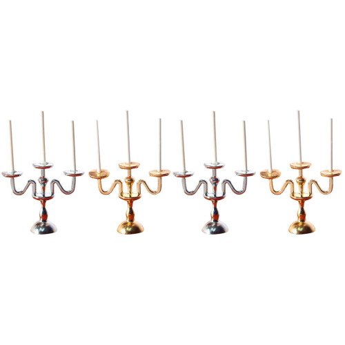 4 Pcs Miniature Retro Candle Stick Holders For Home 2