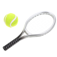 2 Sets Mini House Tennis Racket And Model Ornament Photo Prop