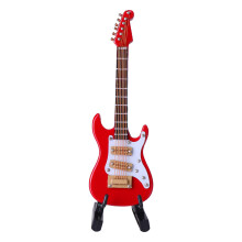 2Pcs Mini Electric Guitar Model Decor, Red 10Cm With Box