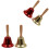 4 Pcs Metal Rattle Hand Call Bell With Handle Ringing Bell 6