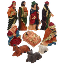 4Sets Resin Nativity Set Delicate Birth of Jesus Sculptures for Home