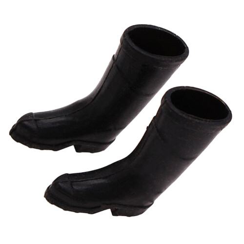 4Pares Mini Botas Decorativas Pretas Plásticas Para Casa 1:12
