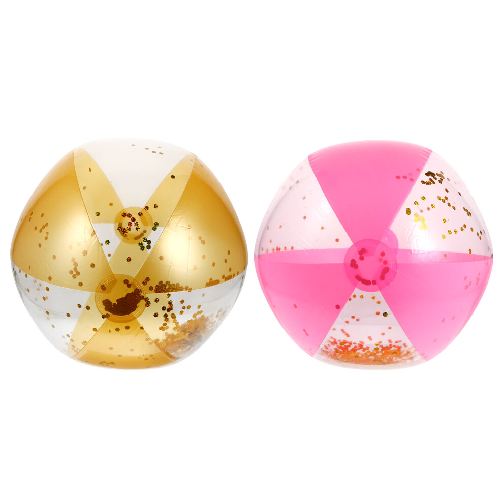 4 Szt. Nadmuchiwane PiłKi PlażOwe Z Pvc I Cekinami Do Gry-image