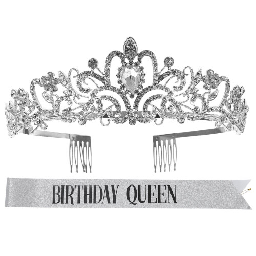 2 Unidades Coroa Decorativa De Aniversário Com Faixa E Tiara 1