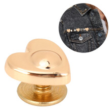 20 Stück Goldene Herzform Leder-Nieten 10 mm Vielseitiges Dekoratives Set