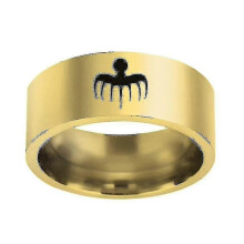 (12,Gold)New Trendy James Bond 007 Spectre Ring Men S Ring Fashion Metal Polished Ghost Pattern Ring Accessories Party Jewelry