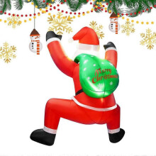 (A) Lighted Up Santa Claus Inflatables Outdoor Blow Up Christmas Decoration For Patio Window Garden