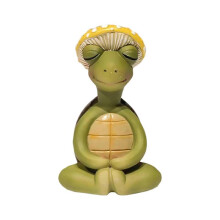 (Yellow) Cute Meditation And Sitting Frog Figurine Funny Resin Animal Sculpture Statue Home Garden Countyard Decorative Ornaments