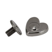 20 Stück Herzförmige Zinklegierungsnieten für Lederreparaturen & Dekorationen 10mm, Schwarzmetall