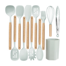 12Pieces Ergonomic Silicone Spatula Set Produced to Protect-QN