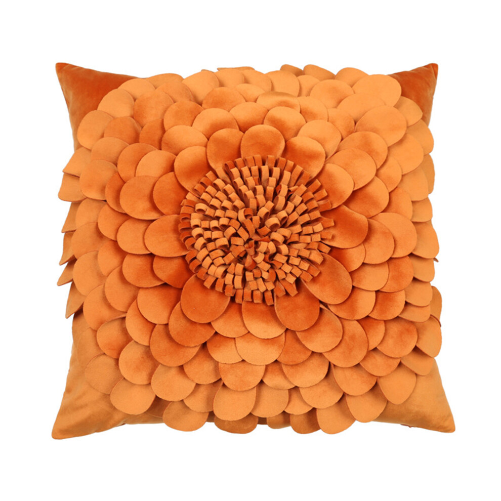 Florals Designs Polyester Pillow Cover Highly Sturdy and-Orange