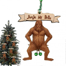 (A) Funny Christmas Tree Ornaments Bell Festive Wooden Handcrafted Keepsake for Friends Family Holiday Children-A