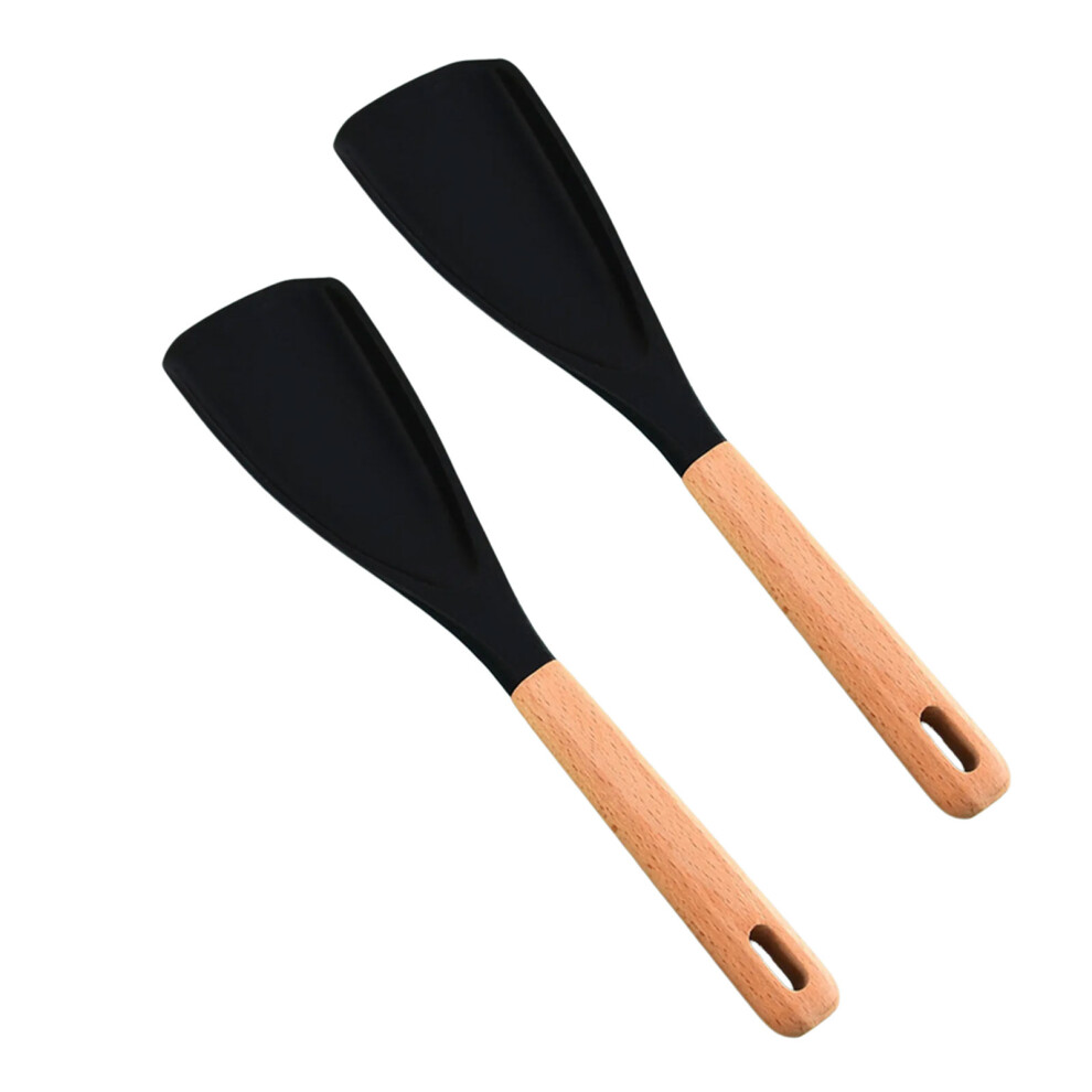 2Pcs Heat Resistant Cooking Spoon Nonstick Surfaces For-Black 7695000369740