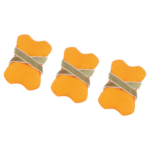 3Pack Easy to Use Soap Bag Soft Sponge Soap Holder-Orange