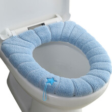 Harige toiletbrilhoes, pluche vezel, eenvoudig-Blauw