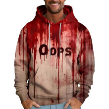(M, B) Men'S Tops Sweatshirts Horror Elements Halloween Theme Prints Hooded Sweatshirts Men'S Tops Festive Atmosphere