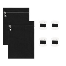 2Pcs Sewn In Canvas Cloth Pocket Zippered Concealed Pocket with