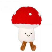 (Mushroom) Christmas Gift Funny Creative Christmas Series Cute Red Mushroom Christmas Decoration Soft Touch Ornament